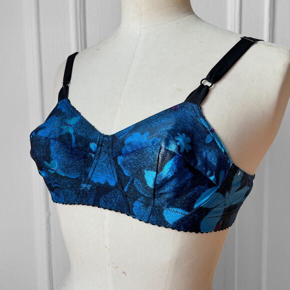 60s Bullet Bra and Girdle Set XS 32A Floral Vintage Lingerie 50s Foundation Wear - Picture 5 of 9